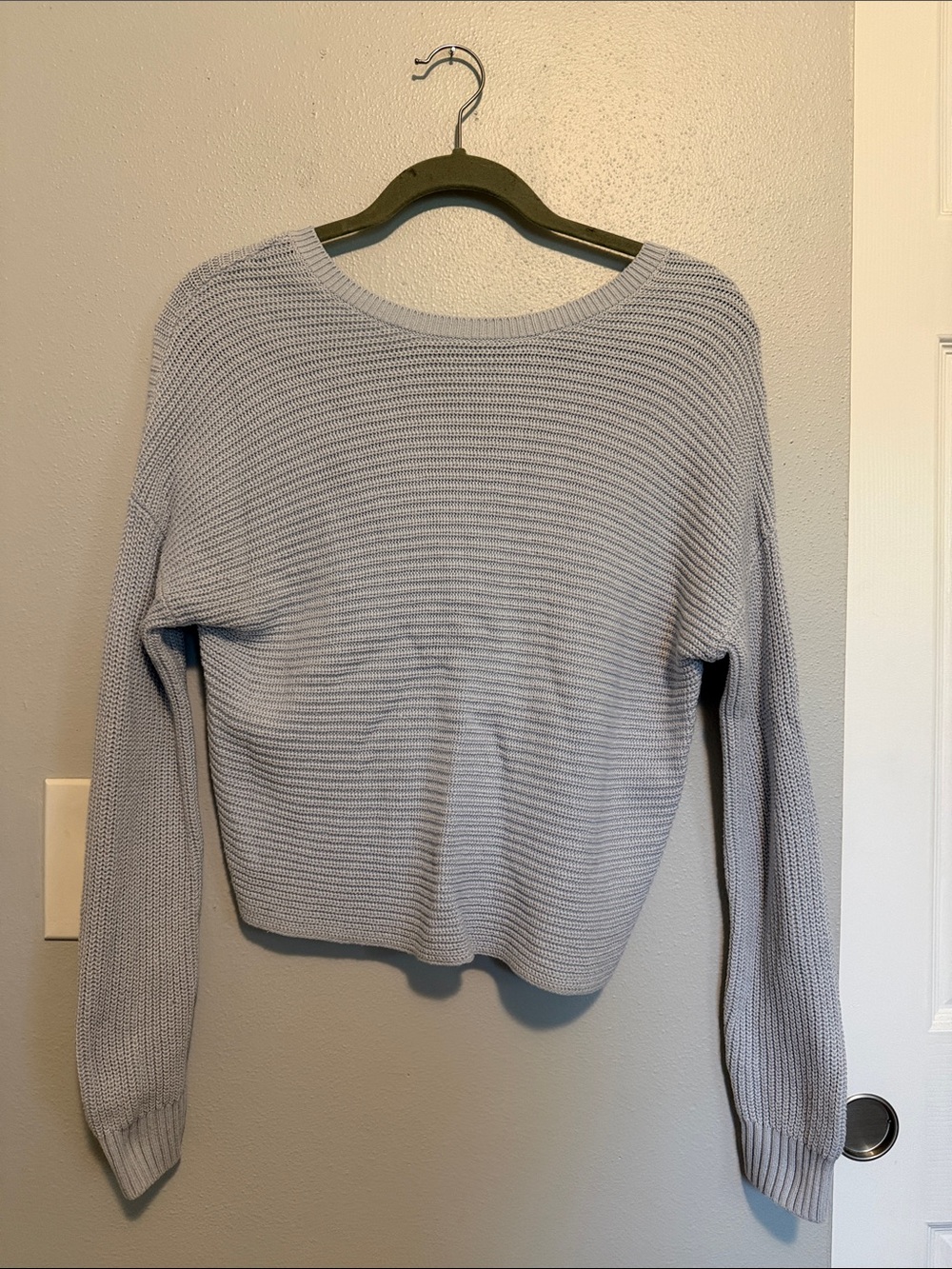 Women's Crewneck Lightweight Knit Sweater - Light Blue